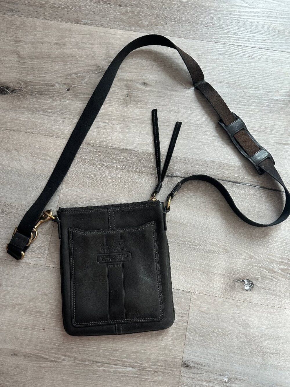 Coach Crossbody Leather Bag, coffee brown